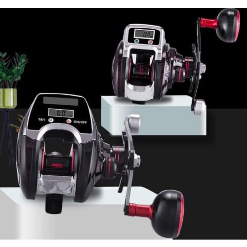 Electronic Fishing Reel Counter Digital Display Reel 6.3:1/8.0:1 High Speed Ratio Waterproof Carbon Steel Bearing Fishing Reel