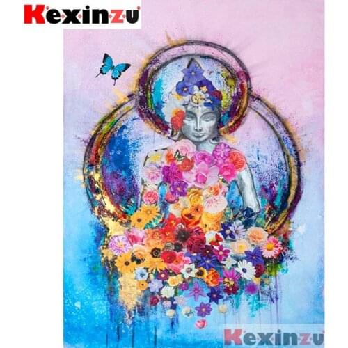 Full Square/Round 5d Diamond Painting-Flower buddha-3d Embroidery Cross Stitch Mosaic Full Picture Of Rhinestone Decor Y64678