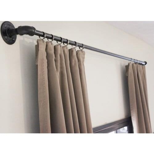 63 Inch Wrought Iron Water Pipe Towel Curtain Poles Loft American Industrial Water Pipe Curtain Rod Accessories