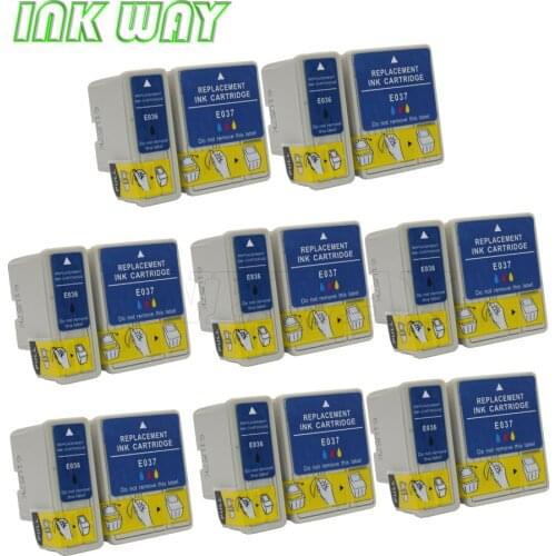 INK WAY 16 PACK T036 T037 Non-OEM Chipped Compatible Ink Cartridges for Stylus c42ux,c46,c44ux