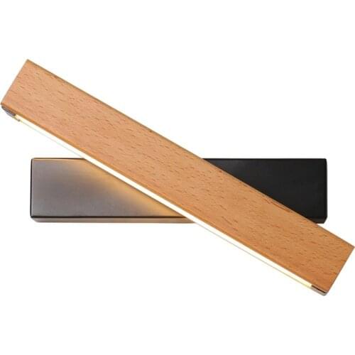 Room wooden modern ZM911110-220V led wall lamp bedside black bedroom 110-220V led wall lampNordic steering head living