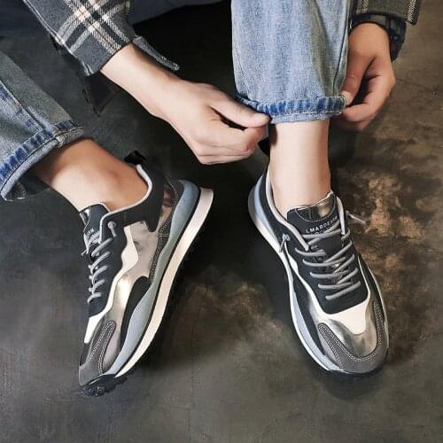 2021 New Spring And Autumn Mens Sneakers Stitching Retro High Quality Platform Flats Outdoor Sports Casual Gump Shoes Male