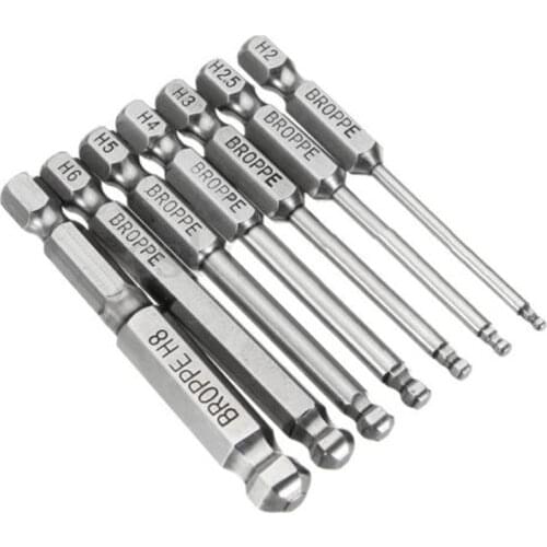 Magnetic Bit Holders 1/4" Hexagon Screwdriver Drill Bit 7pcs 65mm Screwdriver Bit Long Extension Bar Tools