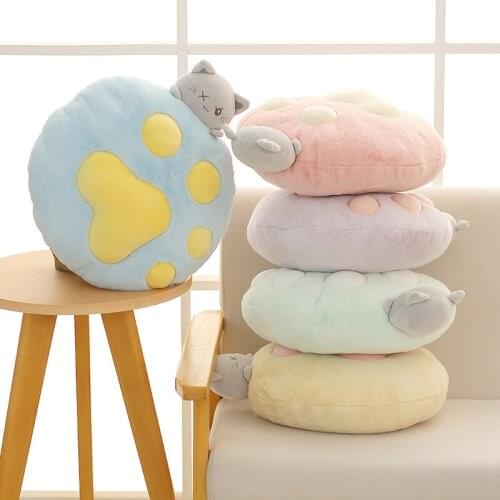 35X40CM Cat Paw Soft Plush Toy Cushion Lovely Animal Wool Mat Child Girl School Office Lunch Break Pad