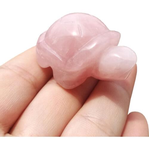 Natural crystal rose quartz tortoise healing crystal tortoise crystal quartz crafts Small decoration