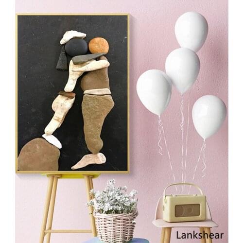 Print And Poster Abstract Stone Fgure Art Stone Nordic Canvas Painting Wall Pictures Decoration Modern Home Decor Unframed