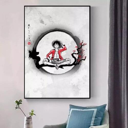 Prints Canvas Straw Hat Pirate One Piece Wall Art Painting Branch Modular Pictures Home Decoration Poster Living Room Framework