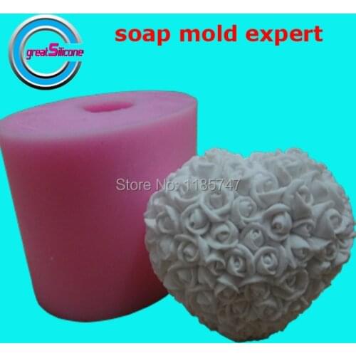 3D Rose Heart Soap Mold Candle Mold Decorating Silicone Mold for Art Crafts