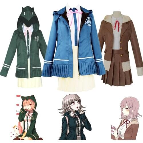 Super Danganronpa 2 Nanami ChiaKi Cosplay Costume Woman Uniform Halloween Accessories Girl School Short Skirt Game Clothing