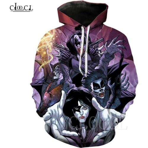 Spring Autumn KISS Band Printed Hoodie 3D Sweatshirts Hip Hop Streetwear Fashion Casual Women Men Hoody Pullover Drop Shipping