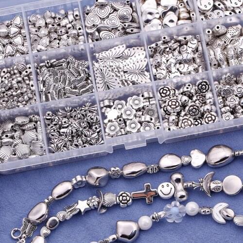 Vintage old silver alloy smiley face rose gold beads ins earrings jewelry accessories handmade beaded material