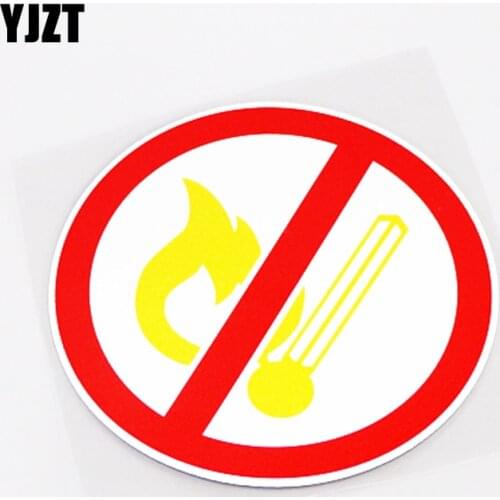 YJZT 13CM*13CM Warning Mark Fireworks Ban PVC Car-styling Car Sticker Decal 13-0688