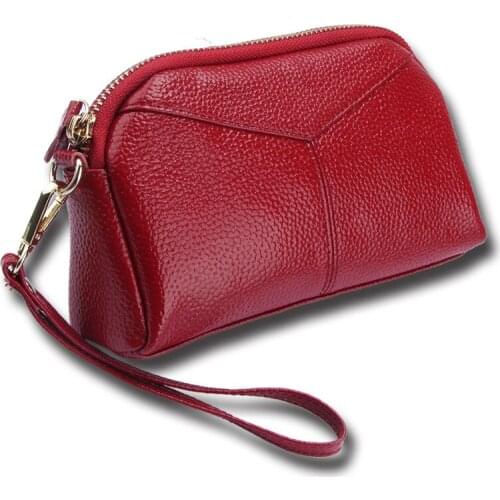 Genuine Leather Women Day Clutch Bags Handbags Women Brands Ladies Wristlet Clutch Wallet Female Purse Evening Party Bag