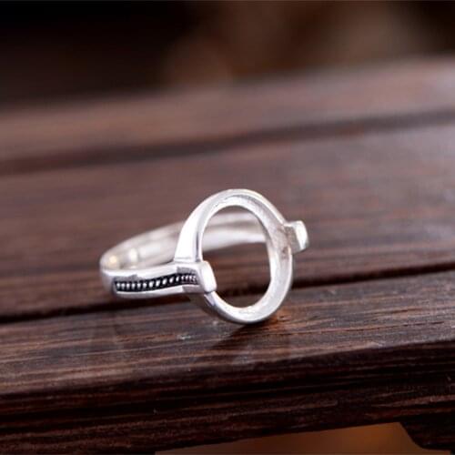 Ring Blank (11x13mm Oval Blank) Adjustable Thai Sterling Silver Ring Base Oval Cabochon Ring Setting R647B