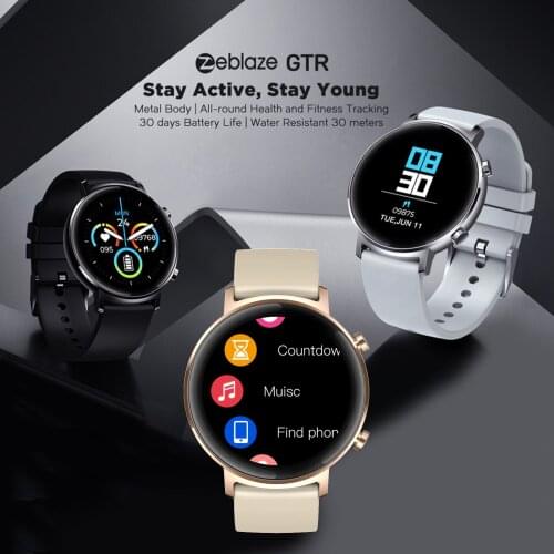 Zeblaze GTR Smart Watch 1.3 Inch Full Circle HD Screen 180mAh Large Battery Female Health Watch Smartwatch Watches For Women