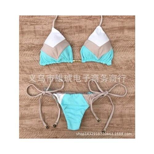 Floral vintage Brazilian Bikini Thong Sexy Halter Swim Bathing Suit 2 Pieces Women Swimsuit Mini Bikini String Push Up Swimwear