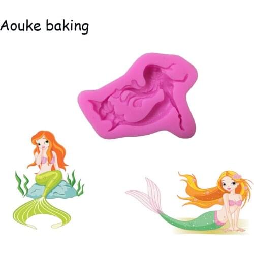 1PCS Food Grade Silicone Mermaid Shape For Silicone Cake Molds, Fondant Cake Decorate M009