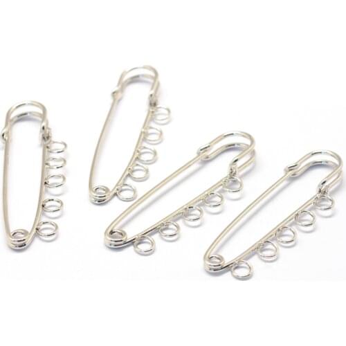 10pcs Iron Safety Brooch Blank Base Kilt Pin for Charms Connector Findings Jewelry Making Supplies 50x16.5x4.5mm