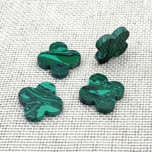 100Pcs Synthetic Turquoise Stone Double Side Flat Four Leaf Clover Cabochon Inlay 10mm 12mm for DIY Necklace Earring Handcraft