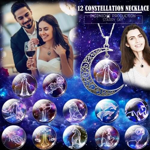 12 Constellation Moon Necklace GiftS For Mom Present For Women Her Girls