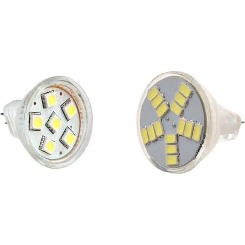 2 Pcs Bulb:1 Pcs GU4 mR11 DC 12V 6 SMD 5050 LED Light Bulb & 1 Pcs 7W MR11 GU4 600LM LED Bulb Lamp 15 5630 SMD Light
