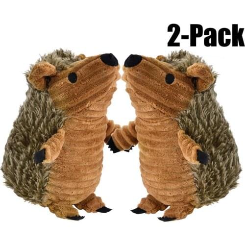 2pcs Pet Dog Cat Funny Fleece Durability Plush Dog Toys Squeak Chew Sound Toy Fit for All Pets Hedgehog Burrow Plush Toys