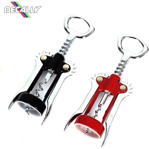 2021 New Stainless Steel Bottle Opener Kitchen Gadget Waiter Metal Wine Bottle Opener Handle Pump Corkscrew Cork