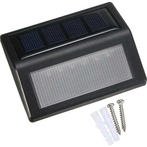 6 LED Solar Panel Senser Light Wall Path Landscape Fence Outdoor Garden Lamp Warm Pure White Waterproof IP65