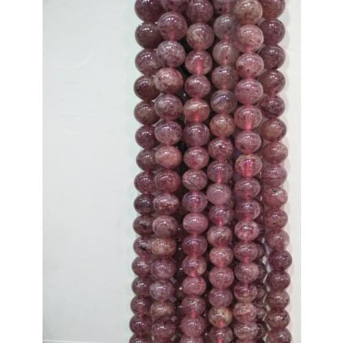 7/8/10mm High Quality Real Natural Strawberry Quartz Stone Beads Round Loose Strawberry Gem Stone Bead For Bracelet Jewelry Gift