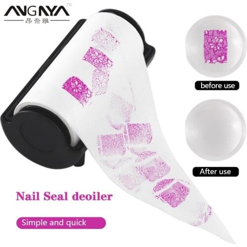 ANGNYA 1Set Pink Black Nail Seal Deoiler Nail Polish Removal Nail Seal Ink Remover Manicure Cleaner Wipes Nail Degreaser Tools