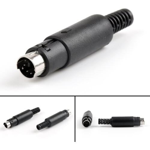 Artudatech 100Pcs 6Pin Mini-DIN Male Plug Socket Connector Plastic Handle Adapter For Audio Jack Parts