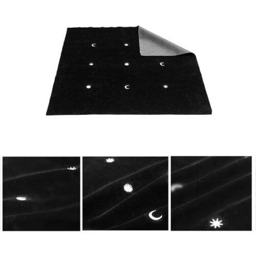 50*50cm Star Moon Velvet Tarots Tablecloth Astrology Board Game Playing Cards Embroidery Crafts W20