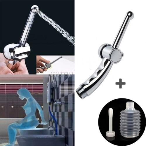 CamaTech Cleaning Anal Plug Enema Shower System Anus Douche Nozzle Wash Vagina Colonic Cleaner Faucet w/ Flow Regulator Sex Toys