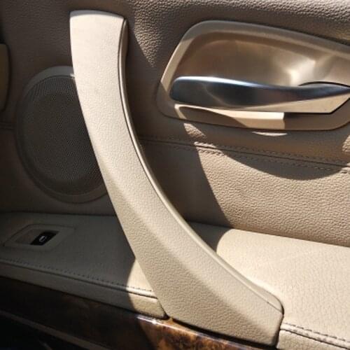 Beige Black Interior Passenger Door Pull Handle with Cover Trim For BMW 3 Series E90 E91 E92 ABS+PC Car Styling