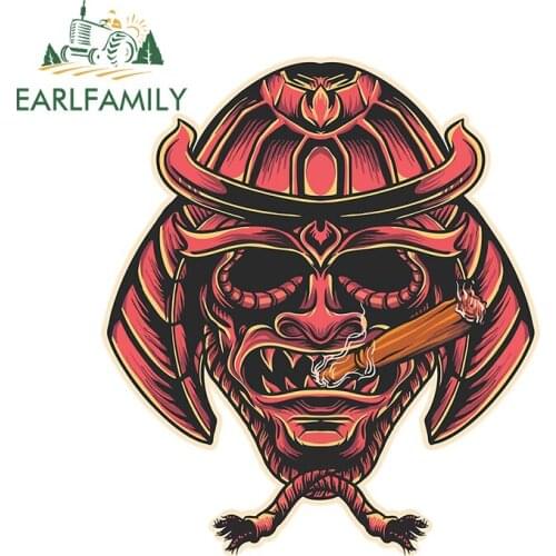 EARLFAMILY 13cm x 11.2cm Retro Samurai Smoke Car Stickers Japanse Soldier Japan Ninja Decals JDM Drift Motorcycle Stickers
