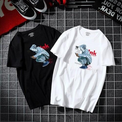 Ymwmhu 100% Cotton T-shirt Short Sleeve Fashion Summer Loose Tshirt Plus Size Casual Mens Clothes 5XL Tee Shirt Hip Hop Style