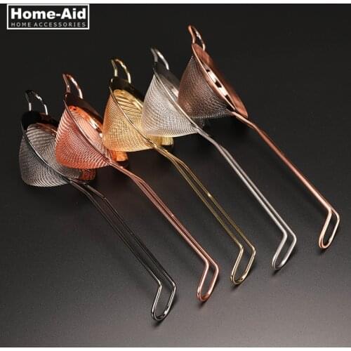 Stainless Steel Julep Wire Fine Mesh Oil hawthorn Copper Cocktail Strainer High Quality Sieve Colanders DIY Kitchen Tools
