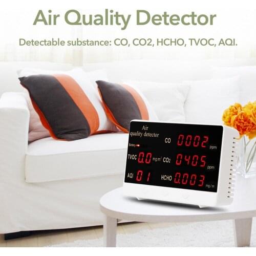 Multifunctional Digital Display Indoor/Outdoor CO CO2 HCHO TVOC Detector co2 meter High Accuracy Air Quality Monitor Gas Analyze