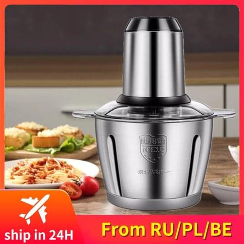Powerful Meat Grinder Electric Food Chopper 2 Speeds 500W Stainless steel 2L 3L Capacity Electric Mincer Food Processor Slicer