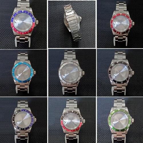 39.5MM Colourful Accessories Parts Brushed Aluminum Bezel Watch Case Set Fit For Japanese NH35 NH36 Movement
