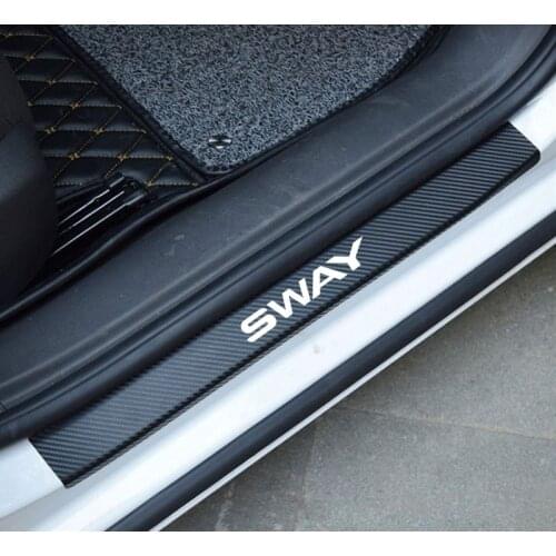 Car Stickers Tuning Produt For Nissan Sway Carbon Fiber Auto Door Sill Scuff Plate Decal Protector Car Accessories Interior 4Pcs