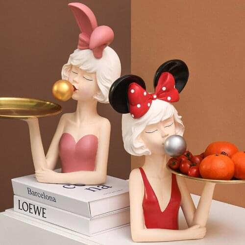 Nordic ins tray girl TV cabinet porch key living room desktop storage home decoration creative girl birthday gift figurines