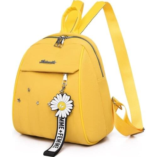 High Quality Womens Oxford Backpack Fashion School Bag For Girls Rucksack Female Waterproof Travel Bagpack With Daisy Pendant