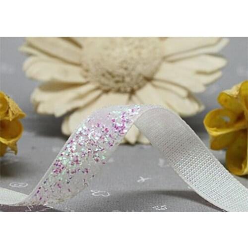 Stretch Iridescent Metallic Velvet Ribbon Color Sparkle Ribbon 5/8" Elastic Glitter Velvet Ribbon Price Negotiated
