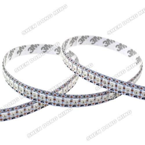 1M changeable color RGB led digital strip DC5V led riband 144leds/m 144IC/m built-in IC white/black PCB WS2812 led strip pixel