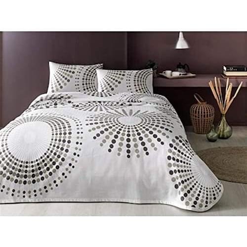 Tac Double Printed Pique Set-Moon Pink-Pike:200x230 Fitted (Elastic) Sheet:160x200 Pillowcase:50x70 (2 pcs)