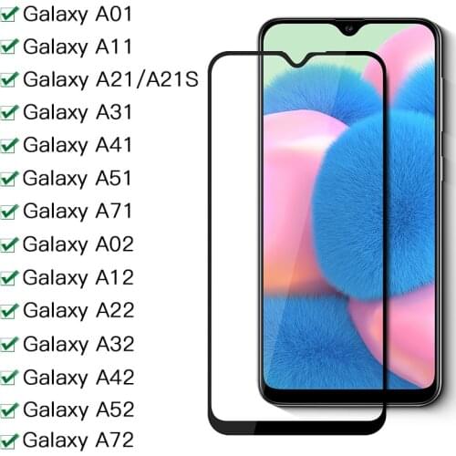 9D Full Tempered Glass For Samsung Galaxy A21S A01 A11 A31 A41 A51 A71 Screen Protector A02 A12 A22 A32 A42 A52 A72 Glass Film