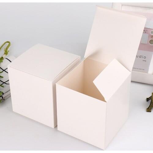 100Pcs/Lot White Kraft Paper Gift Box Cardboard Gift Box Square DIY Gift Box For Candy Cookies Cake Package Birthday Gift Boxes