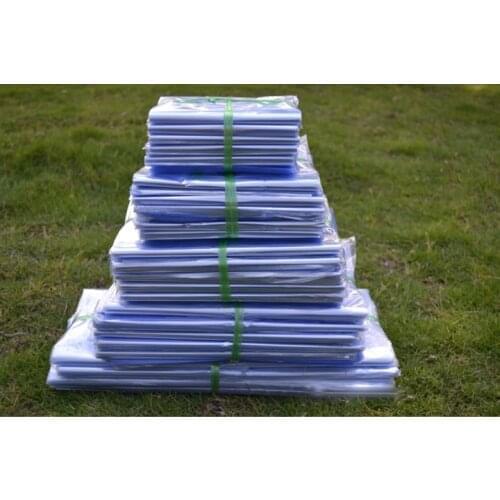 12*24cm 200Pcs Transparent Blow Molding PVC Heat Shrinkable Pack Bag Film Wrap Cosmetic Packaging Wrap Clear Plastic Shrink Bag