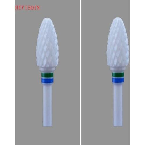 2Pcs/Lot White Zirconia Ceramic Dental Lab Burs - Bullet Shape - Cross cut C (0401.060)